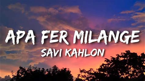 apa fer milange lyrics